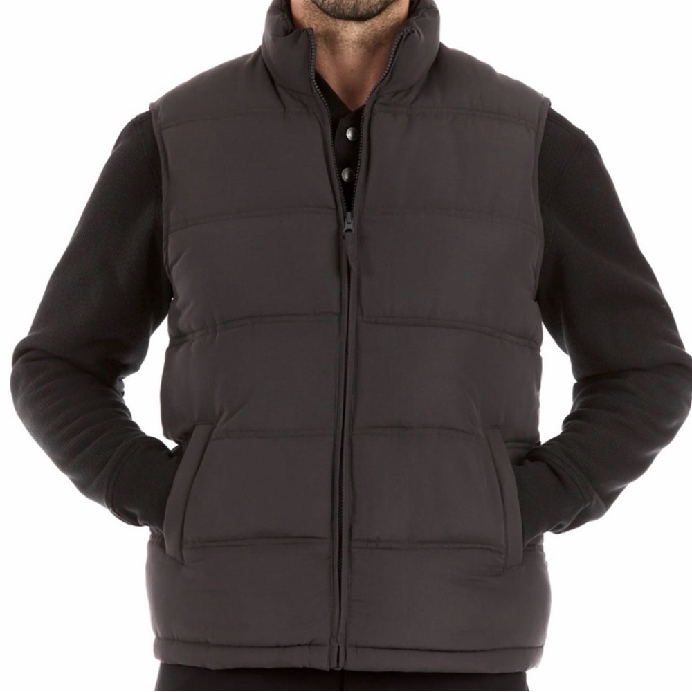 Smiths Workwear Since 1906 Double Insulated Puffer Vest Black Full Zip Mens XL